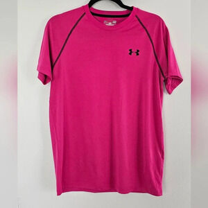 Under Armour Loose Heatgear Magenta High Neck Athletic Sports Top Size SM
